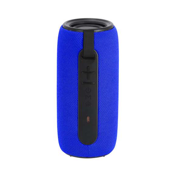 Altavoz estéreo Bluetooth 2x5W con luz multicolor. Fabricado en resistente tejido premium. Con luces LEDs multicolor con 5 posiciones de iluminación. Incluye asa de transporte. Conexión Bluetooth 5.3 con panel de control integrado en el lateral. Incluye función manos libres.