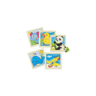 Producto personalizable Set De 5 Puzzles En Madera Natural "Junior"