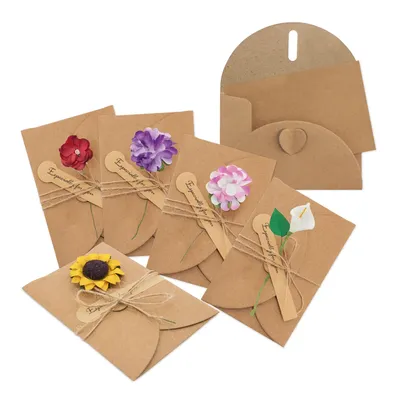 Producto personalizable Tarjetas Vintage Flores Secas (Pack De 10)