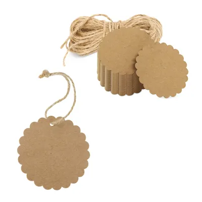 Producto personalizable Etiqueta Kraft Festoneada "Betsy" (1 Pack 100 Ud)