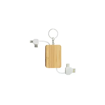 Producto personalizable Cargador-Llavero Conectores Ecológico "Fluk"