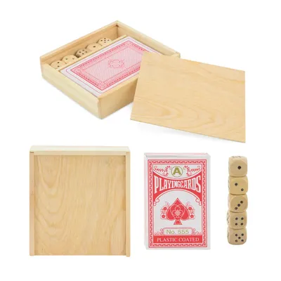 Producto personalizable Set De Madera Baraja Y Dados