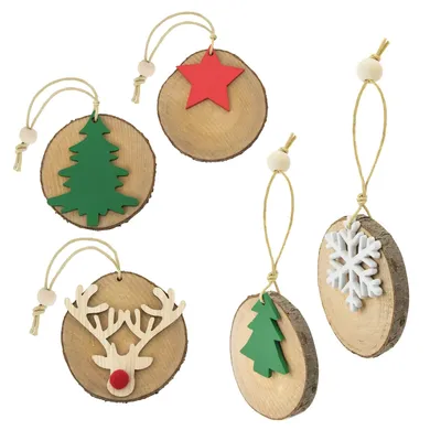 Producto personalizable Set Adornos De Madera (5 Pcs) "Loppi"