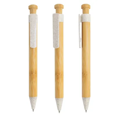 Producto personalizable Boligrafo De Bambú Y Fibra De Trigo "Kobax"