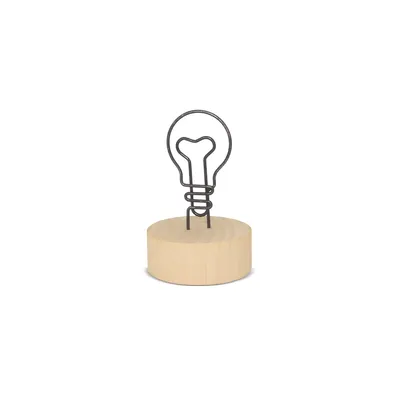Producto personalizable Memo Clip Con Base De Madera "Eureka"