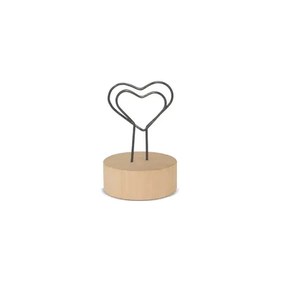 Producto personalizable Memo Clip Con Base De Madera "Love U"