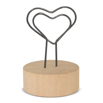 Producto personalizable Memo Clip Con Base De Madera "Love U"