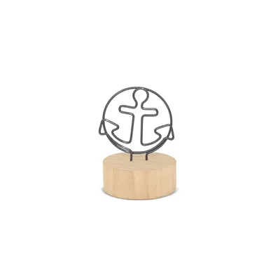 Producto personalizable Memo Clip Con Base De Madera "Áncora"