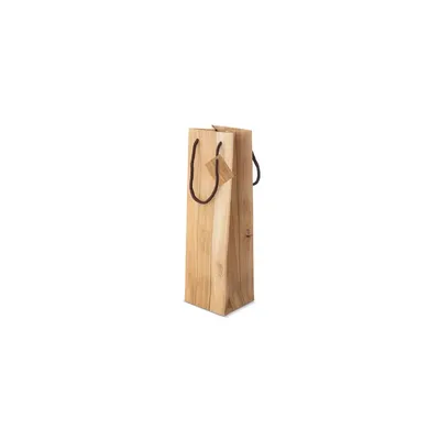 Producto personalizable Bolsa Papel Efecto Madera 1 Botella "Abeto"