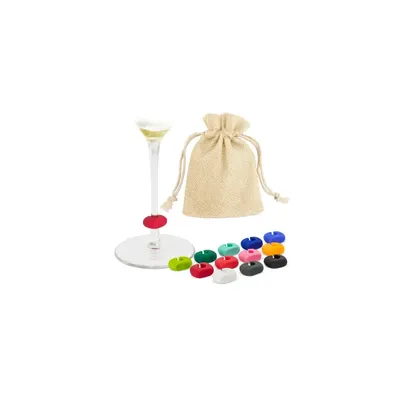 Producto personalizable Set 12 Marcadores De Silicona Para Copas "Sazul"