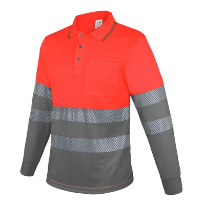 Producto personalizable Polo Manga Larga Con Bolsillo Y Bandas Reflectantes “Qvo”