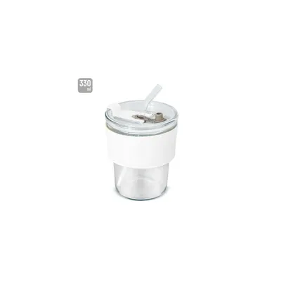 Producto personalizable Vaso 330 Ml Con Pajita De Cristal "Delicatessen"