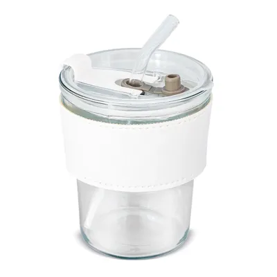 Producto personalizable Vaso 330 Ml Con Pajita De Cristal "Delicatessen"