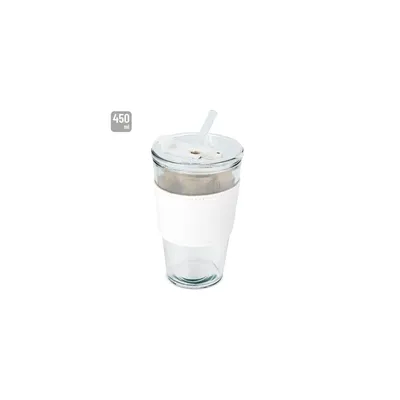 Producto personalizable Vaso 450 Ml Con Pajita De Cristal "Delicatessen"