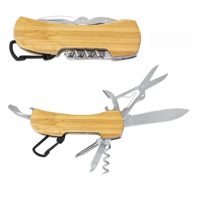Producto personalizable Navaja Multifunción De Bambú "Saskat"
