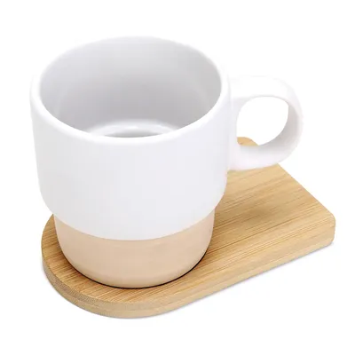 Producto personalizable Taza Sublimación Apilable Y Base De Bambú "Gerard"