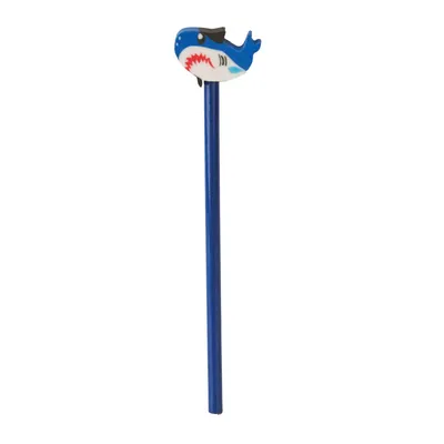 Producto personalizable Lapiz Madera Tiburon Azul