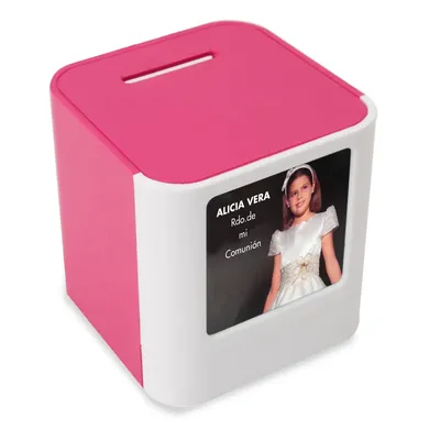 Producto personalizable Hucha Portafotos Rosa