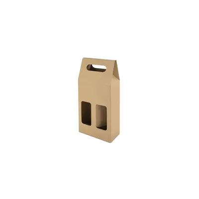 Producto personalizable Caja Carton Ventana 2 Botellas "Treviso"
