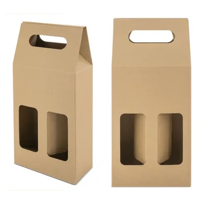 Producto personalizable Caja Carton Ventana 2 Botellas "Treviso"