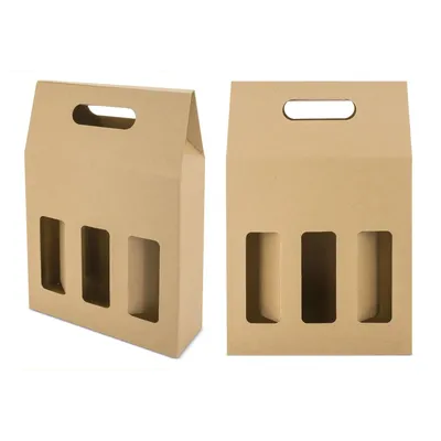 Producto personalizable Caja Carton Ventana 3 Botellas "Treviso"