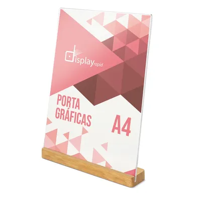 Producto personalizable Portagráficas A4 Base Madera "Izor"