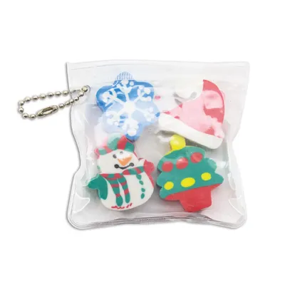 Producto personalizable Set Gomas Navideñas "Hal" 1 Pack