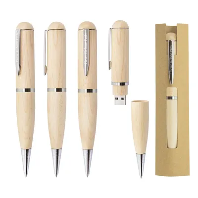 Producto personalizable Boligrafo Usb Madera 32Gb Pierre Delone "Forest"
