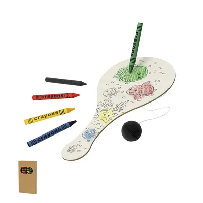 Producto personalizable Set Creativo Jarnal | Raqueta de Madera para Colorear | Regalo Infantil B2B
