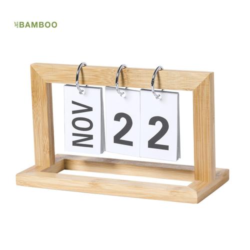 Calendario perpetuo de línea nature: ya no es necesario cambiar de calendario cada año, con el beneficio al medio ambiente que esto supone. Fabricado en bambú,
