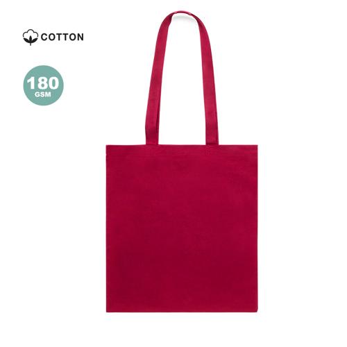 Bolsa fabricada en algodón 100% de 180g/m2. De acabado cosido y asas largas reforzadas (70 x 2,5 cm). Disponible en variada gama de colores. Resistencia hasta 1