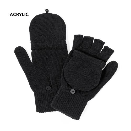Práctico par de guantes fabricados en cálido y suave acrílico. Con solapa plegable para convertirlos en manoplas, ideales para protegerse del frío manteniendo u