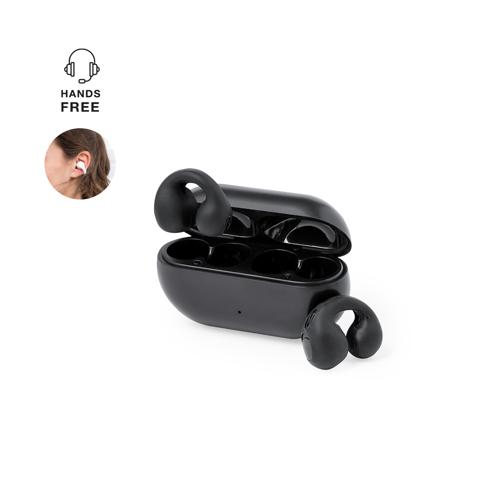 Auriculares open ear con conexión Bluetooth 5.3 y función manos libres. Diseñados para ajustarse perfectamente a las orejas con su práctico clip, ofreciendo una
