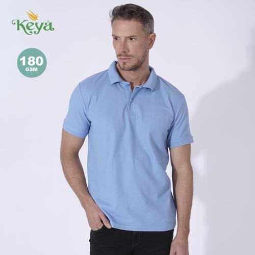 Polo de piqué para adulto de Keya MPS180. En material 100% algodón de 180g/m2. Con dos botones de cierre a juego y disponible en extensa gama de vivos colores. 
