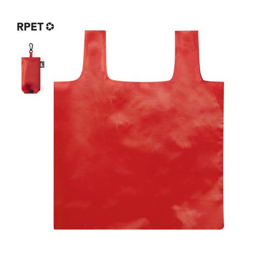 Bolsa plegable en suave poliéster RPET, elaborado a partir de plástico reciclado, para así fomentar la reutilización de residuos plásticos y ayudar a la sosteni
