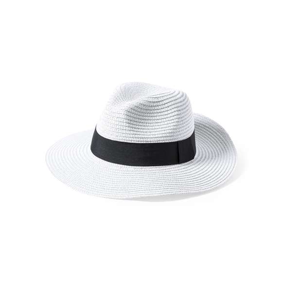 Sombrero de ala ancha y alta calidad en material sintético, con acabado natural. Ajustable desde el interior, con cinta exterior y confortable cinta interior. Disponible en variada gama de colores.