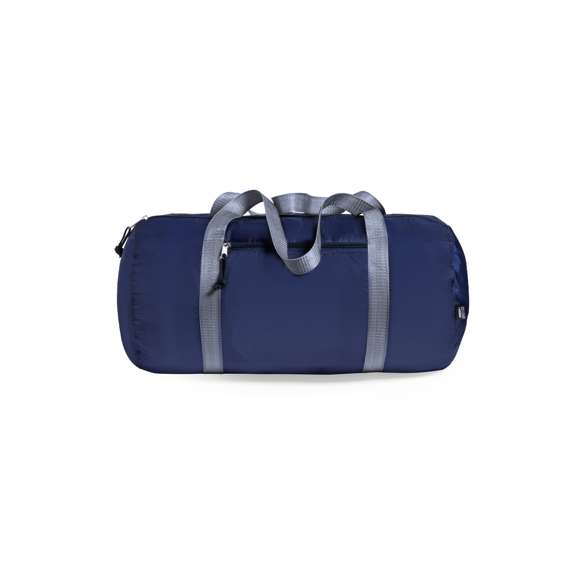 Bolso multiusos en suave poliéster 290T RPET, elaborado a partir de plástico reciclado, para así fomentar la reutilización de residuos plásticos y ayudar a la sostenibilidad del planeta. En desenfadado diseño bicolor retro, con bolsillo principal y frontal con cierres de cremallera y tiradores con cuerdas. Resistentes asas de nylon en contraste alrededor del cuerpo en color gris. Disponible en variada gama de colores, con distintivo RPET en etiqueta.