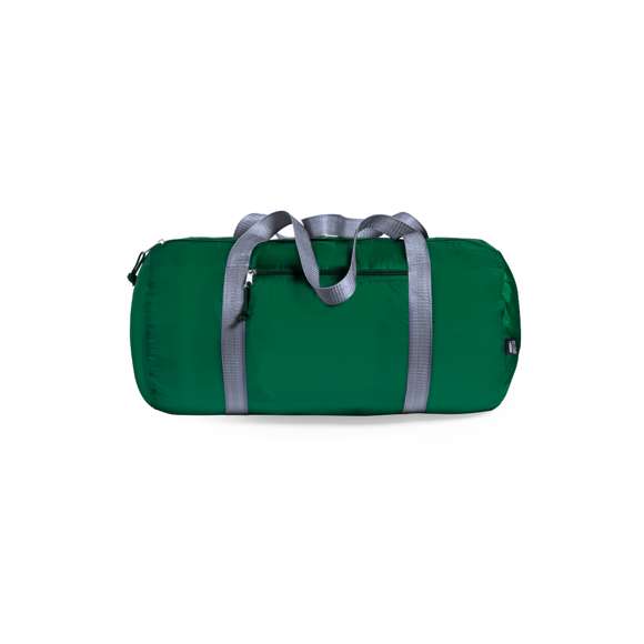 Bolso multiusos en suave poliéster 290T RPET, elaborado a partir de plástico reciclado, para así fomentar la reutilización de residuos plásticos y ayudar a la sostenibilidad del planeta. En desenfadado diseño bicolor retro, con bolsillo principal y frontal con cierres de cremallera y tiradores con cuerdas. Resistentes asas de nylon en contraste alrededor del cuerpo en color gris. Disponible en variada gama de colores, con distintivo RPET en etiqueta.