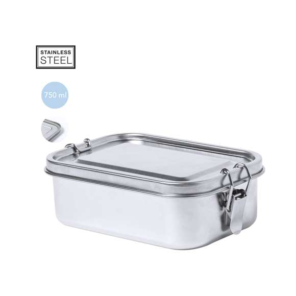  	Fiambrera fabricada en acero inox y de 750 ml de capacidad. Cierre de seguridad con tapadera estanca en acero inox. Presentada en atractiva caja individual de diseño.