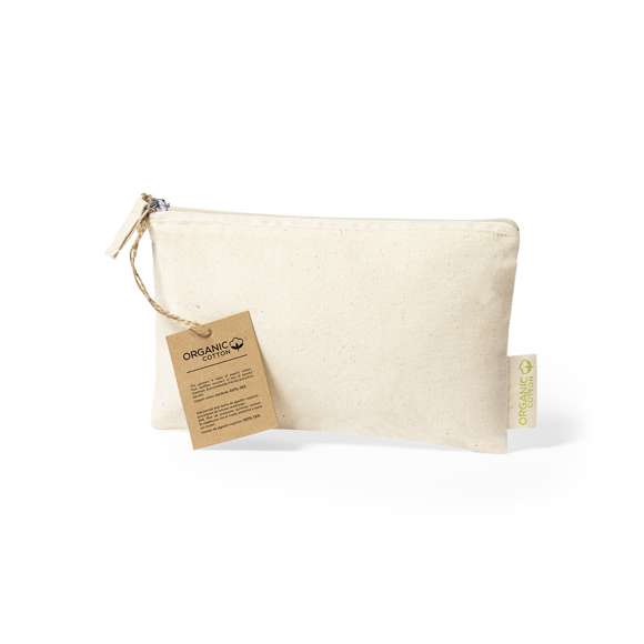  	Neceser fabricado en material100% algodón orgánico de 180g/m2 y en tono natural. Con certificación GOTS (Global Organic Textile Standard, ó Norma Mundial de Textiles Orgánicos) que garantiza que los tejidos están hechos de fibras orgánicas. Cierre de cremallera con tirador a juego y distintivo eco en etiqueta exterior. Incluye hangtag de cartón reciclado con distintivo eco.