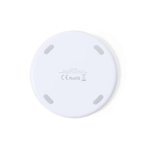 Cargador inalámbrico circular, con carga rápida de 15W y base antideslizante. Cable micro USB incluido y compatible con smartphones con tecnología de carga inalámbrica. Presentado en atractiva caja de diseño. Disponible manual de instrucciones en español e inglés. En cumplimiento con los requisitos de seguridad: Sistema de protección contra sobrecalentamiento.Sistema de protección contra sobrecarga.Sistema de bloqueo para evitar cortocircuitos.