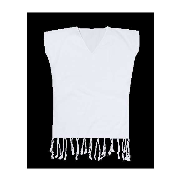 Kaftán de suave tacto y terminación con flecos. Talla única para adulto y fabricado en material 100% algodón.