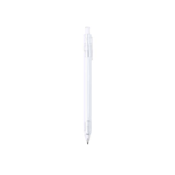 Bolígrafo de línea nature en material RPET, elaborado a partir de plástico reciclado para así fomentar la reutilización de residuos plásticos y ayudar a la sostenibilidad del planeta. De acabado translúcido y con pulsador disponible en variada gama de colores, con distintivo RPET en el cuerpo del bolígrafo. Especialmente diseñado para marcaje en tampografía, de mecanismo pulsador y con tinta azul.