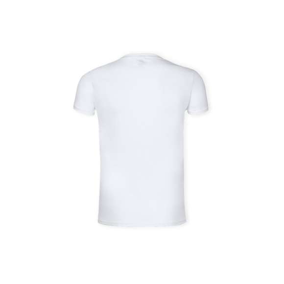 Camiseta para adulto blanca Iconic V-Neck de Fruit Of The Loom. Fabricada en material 100% algodón peinado Ring Spun de 140g/m2. De tacto suave y corte moderno, con cuello en pico estrecho de canalé 1x1 y tapeta a juego. Etiqueta fácilmente removible y disponible en tallas S, M, L, XL, XXL.
