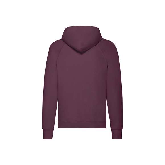 Sudadera para adulto Lightweight Hooded Sweat de Fruit Of The Loom con capucha y cordón plano de ajuste a juego. Fabricada en felpa ligera sin cepillar, en combinación de materiales 80% algodón + 20% poliéster de 240g/m2. Con manga raglán. Bolsillo frontal tipo canguro, con cintura y puños en algodón/ LYCRA®. Disponible en variada gama de colores y en tallas S, M, L, XL, XXL.