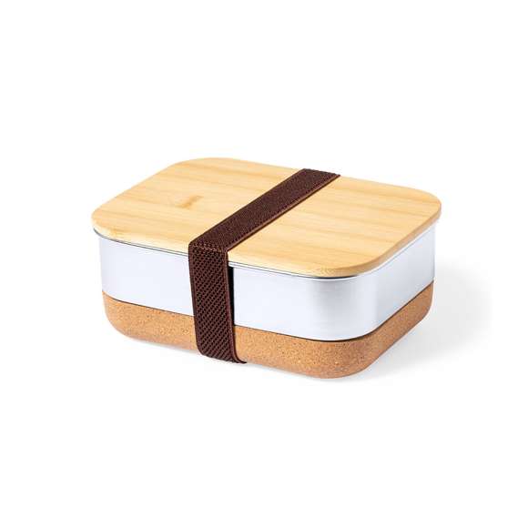 Fiambrera Limited Edition. Un fascinante diseño que conjuga diseño, funcionalidad y sostenibilidad. Compuesto por un compartimento principal en acero inox de 1 litro de capacidad, tapa hermética en bambú y base en corcho natural. Incluye cinta de seguridad.  De la perfecta combinación entre exclusividad y diseño, nace Limited Edition, una colección especial de ideas promocionales de edidición limitada. Un nuevo concepto, inspirado en la fusión de artículos premium con las últimas y más novedosas tendencias y que cuenta con una seleción limitada de unidades, convirtiendo así un regalo en una experiencia única e inolvidable.  Exclusivo estuche de presentación Limited Edition, con diseño protegido por derechos de propiedad industrial.  Incluida tarjeta con descripción de Limited Edition en cartón reciclado.