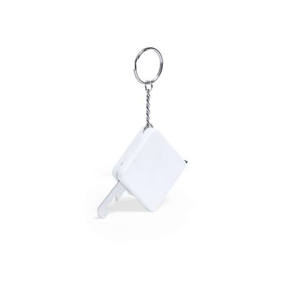 Flexómetro 1 m en resistente ABS blanco, con abridor metálico integrado en cuerpo. Con amplia superficie de marcaje y anilla metálica cromada. Hoja con medidas en centímetros y pulgadas