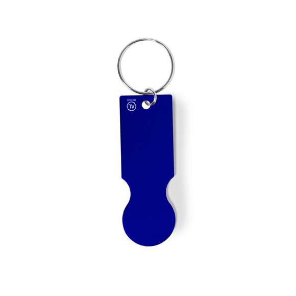 Llavero moneda en aluminio reciclado de acabado plateado. Cuerpo con amplia superficie de marcaje y distintivo aluminio reciclado. Con anilla llavero metálica a juego.  El aluminio reciclado es un material con posibilidades de reciclaje casi infinitas, sin perder sus propiedades originales y consumiendo menos energía en este proceso.