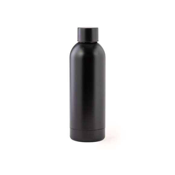 Bidón de acero inox de 800 ml de capacidad, disponible en variada gama de colores metalizados de acabado mate. Presentado en atractiva caja de diseño.