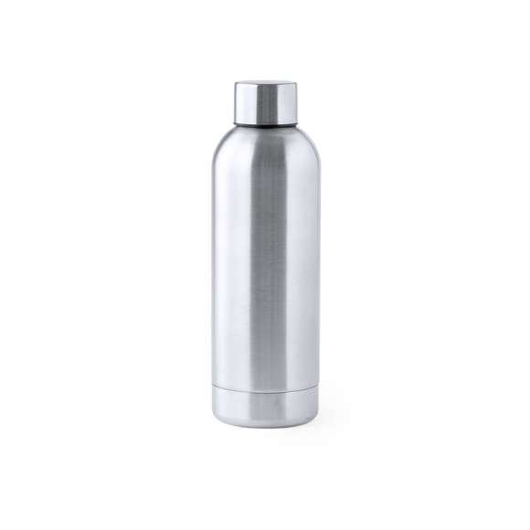 Bidón de acero inox de 800 ml de capacidad, disponible en variada gama de colores metalizados de acabado mate. Presentado en atractiva caja de diseño.